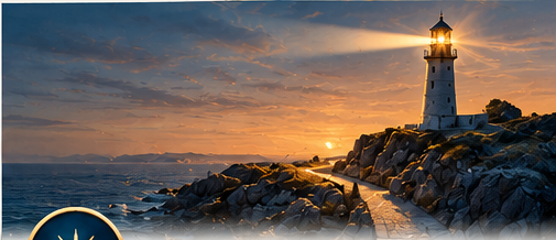 Lighthouse at sunset representing retirement planning